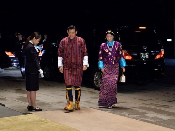１０月２２日の饗宴の儀に参列されたブータン・ワンチュク国王・王妃両陛下