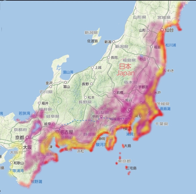 台風19号被害予想地図2