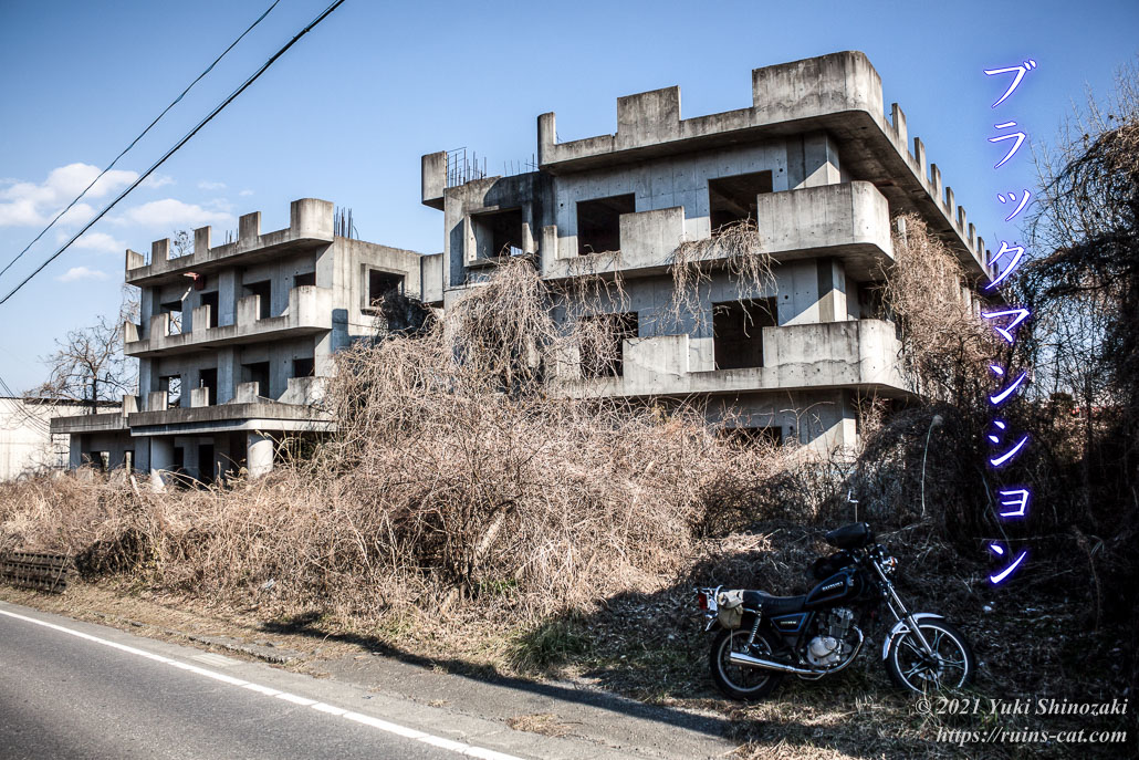 ブラックマンション（茨城県笠間市）を国道から見た外観